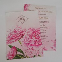 Приглашение Пионы - Изготовление конвертов и приглашений "Nice Card", Екатеринбург.